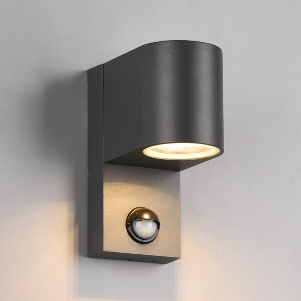 Trio Lighting Applique Roya 1 luce, sensore, tondo antracite Roya, dimmerabile, Nero, Alluminio, Moderno