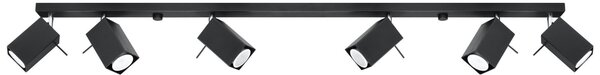 Lampada a soffitto MERIDA 6L nero 6xGU10 10W acciaio 16x6x118cm Sollux Lighting