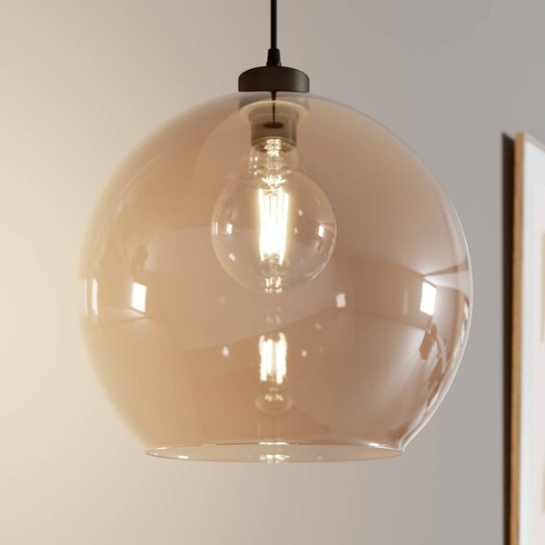 Lampada a sospensione in vetro Cubus TK Lighting, dimmerabile, Crema / Ambra, Soggiorno / Sala da pranzo, Vetro, Moderno, Lampada a sospensione