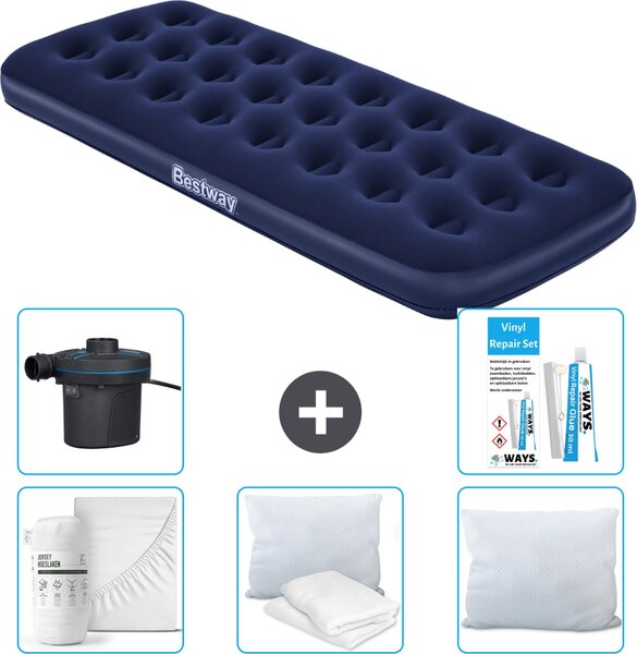 Materasso gonfiabile Bestway - 1 persona - 76 x 185 x 22 cm - Blu - Accessori inclusi