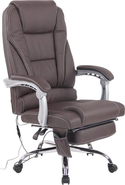 Sedia ergonomica massaggiante - sedia da ufficio - con funzione massaggio e poggiapiedi regolabile | Colore: Marrone