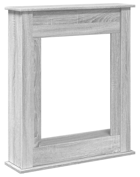 Cornice per Camino Grigio Sonoma 75x20x87,5 cm in Truciolato