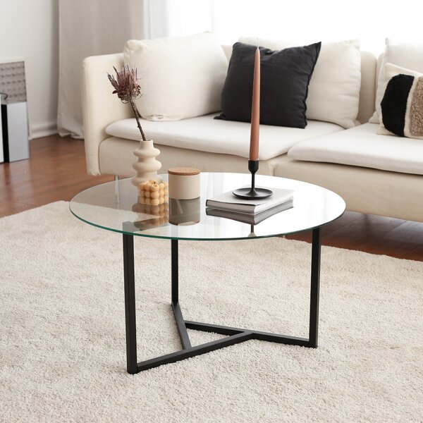 Skye Decor, Trio sehpa / effaf temperli cam S402, tavolini, trasparente, metallo, 75 x 42 x 75 cm