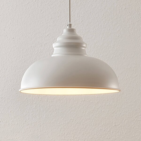Lampada a sospensione Cliona Lindby, dimmerabile, Bianco / Opale, Soggiorno / Sala da pranzo, Metallo, Vintage, Lampada a sospensione