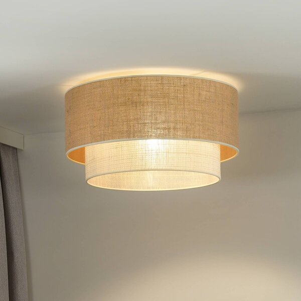 Plafoniera soffitto Boho Jute Euluna, dimmerabile, Marrone / Ruggine, Soggiorno / Sala da pranzo, Tessuto / Stoffa / Seta, Plafoniera