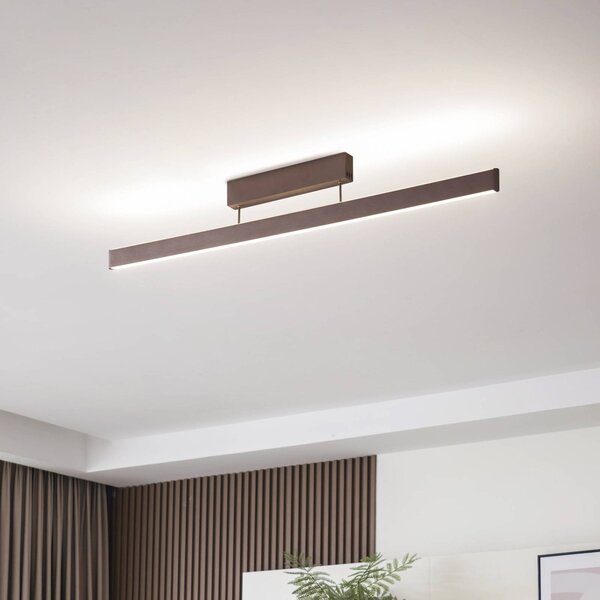 Plafoniera smart Mylosh Lucande, dimmerabile, Marrone / Ruggine, Soggiorno / Sala da pranzo, Alluminio, Moderno