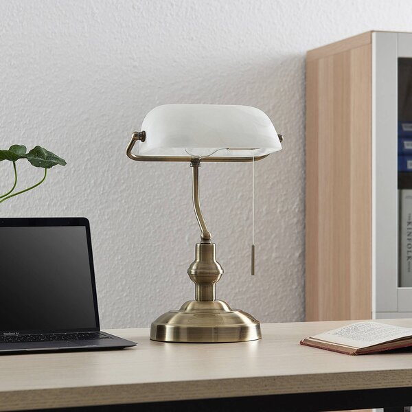 Lampada da scrivania Profina Lindby, Bronzo / Ottone antico, Studio / Ufficio, Metallo, Antico, Lampada da tavolo