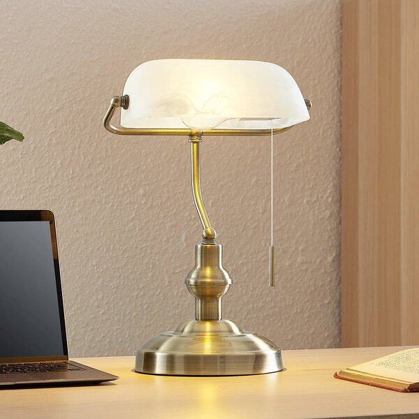Lampada da scrivania Profina Lindby, Bronzo / Ottone antico, Studio / Ufficio, Metallo, Antico, Lampada da tavolo