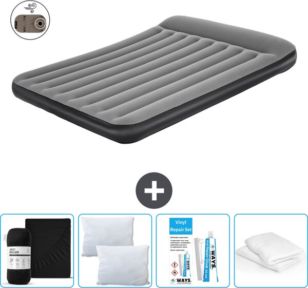 Materasso gonfiabile Bestway - 2 persone - 152 x 203 x 30 cm - Grigio - Accessori inclusi