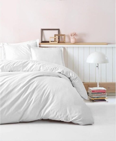L'Essentiel Linge de Maison, Stripe - White, Set copripiumino King in raso (FR), Bianco, 100 % raso di cotone, 240 x 220 cm