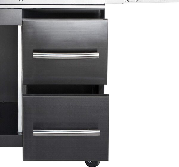 Sistema di cassetti ALL'Grill ALL'GRILL re. f. Modulare CHEF L -nero- 2 cassetti ciascuno 36,5 x 28,5 x 48 cm con maniglia e chiusura ammortizzata (dimensioni esterne)