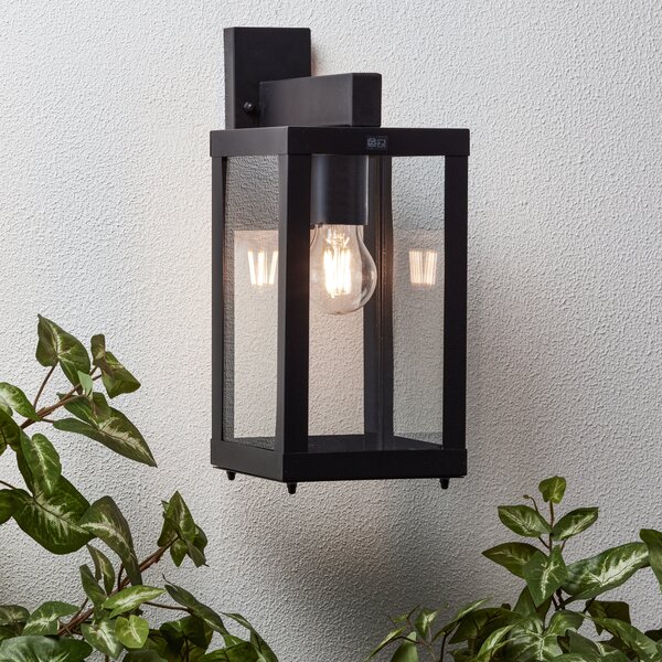 BRILLANTE applique da esterno Gaia | luce da esterno | metallo/vetro | nero | IP44 | 1x E27 max. 60 W