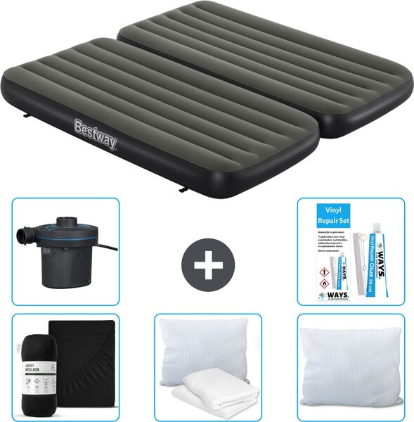 Materasso gonfiabile Bestway - 3 in 1 - 1 persona - 2 persone - 99 x 188 x 25 cm - Verde - accessori inclusi