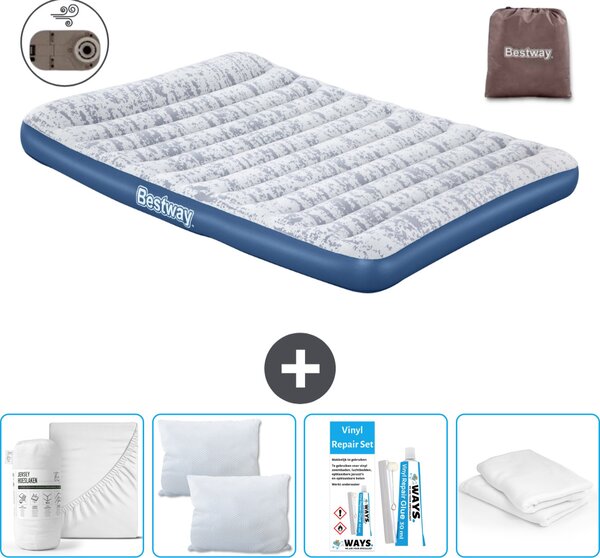 Materasso gonfiabile Bestway - 2 persone - 152 x 203 x 30 cm - Blu - Accessori inclusi