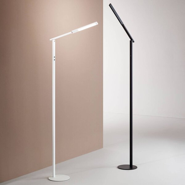 Fabas Luce Lampada da terra a LED Ideal, dimmerabile, Bianco / Opale, Soggiorno / Sala da pranzo, Alluminio, Moderno, Lampada LED da terra