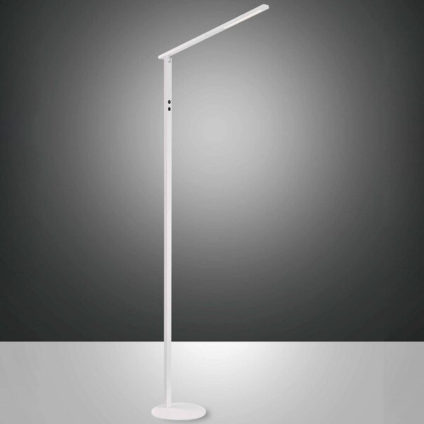 Fabas Luce Lampada da terra a LED Ideal, dimmerabile, Bianco / Opale, Soggiorno / Sala da pranzo, Alluminio, Moderno, Lampada LED da terra