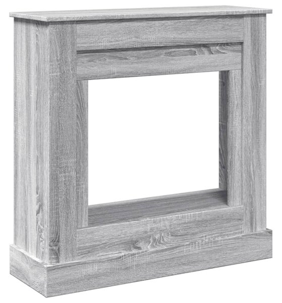 Cornice per Camino Grigio Sonoma 90x30x90 cm in Truciolato