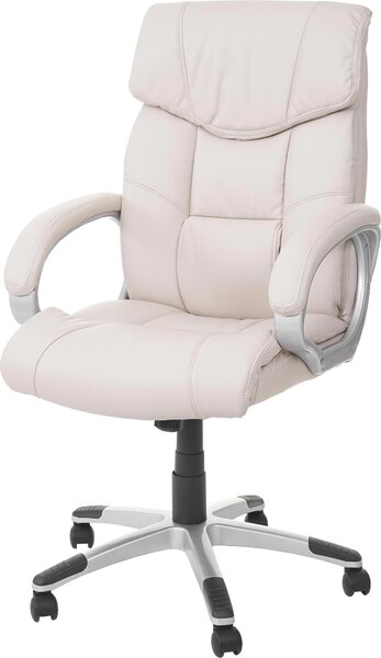 Sedia da ufficio HWC-A71, sedia girevole direzionale, similpelle ~ crema