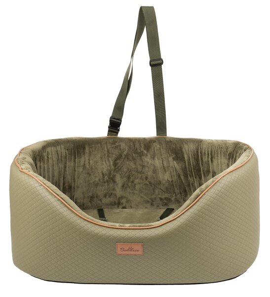 Seggiolino per cani BOUTIQUEZOO - Comodo seggiolino da viaggio per cani di grossa taglia, seduta alta con cintura di sicurezza, lavabile - 80x60x32 cm