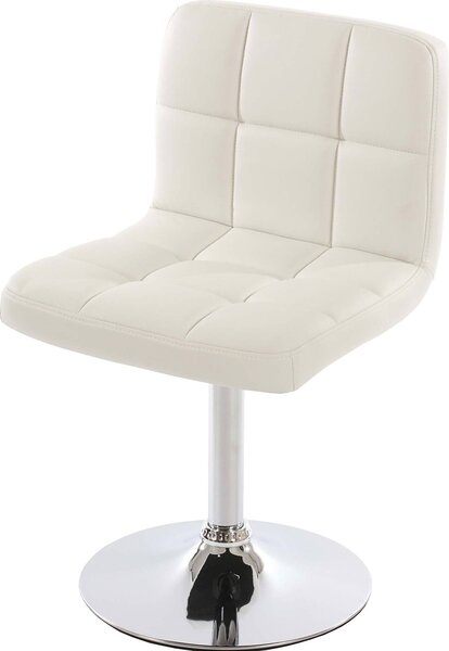 Sedia da sala da pranzo Kavala, sedia da cucina Sedia, girevole certificata MVG ~ Pelle finta bianca, base cromata