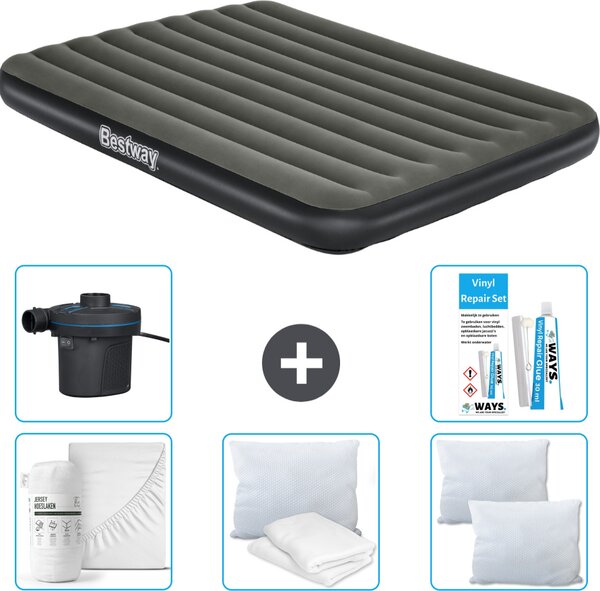 Materasso gonfiabile Bestway - 2 persone - 152 x 203 x 25 cm - Verde - accessori inclusi