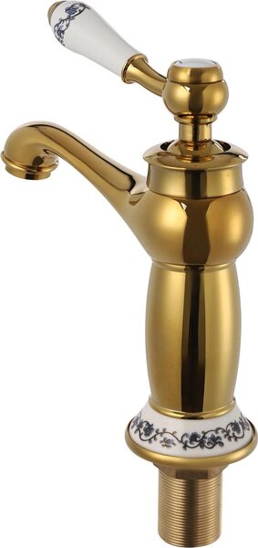 Rubinetteria da bagno retrò - Rubinetto lavabo miscelatore - Monocomando - Temperatura regolabile - Maniglia in ottone - Caldo/Freddo