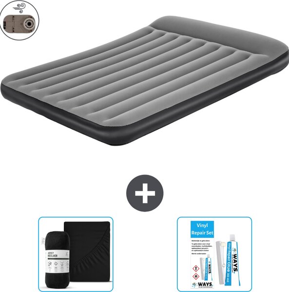Materasso gonfiabile Bestway - 2 persone - 152 x 203 x 30 cm - Grigio - Accessori inclusi