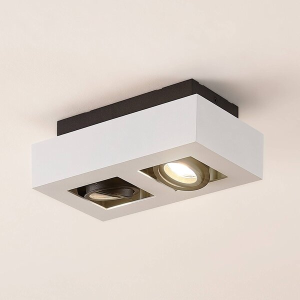 Arcchio faretto Vince, 25 cm, a 2 luci, bianco/nero, GU10 VINCE Arcchio, dimmerabile, Bianco / Opale, Corridoio, Alluminio, Moderno, Faretto
