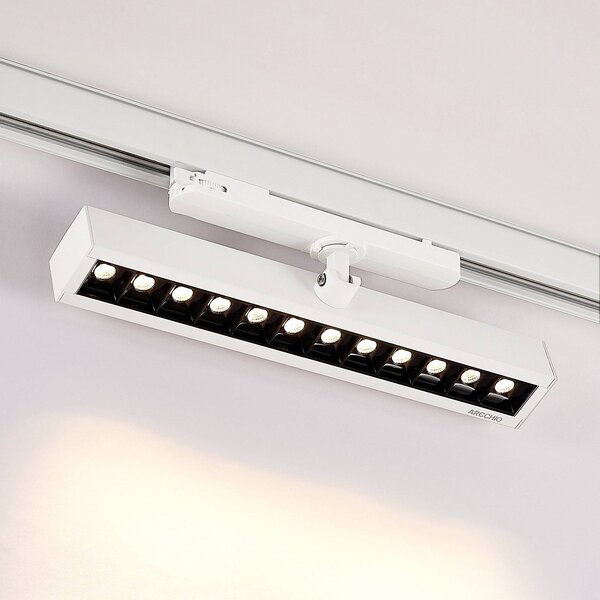 Arcchio Millay Faretto a binario LED bianco 3000K, Bianco / Opale, Studio / Ufficio, Alluminio, Moderno