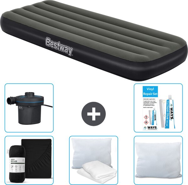 Materasso gonfiabile Bestway - 1 persona - 76 x 185 x 25 cm - Verde - Accessori inclusi