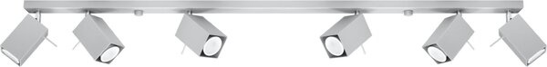 Lampada da soffitto MERIDA 6L grigio 6xGU10 10W acciaio 16x6x118cm Sollux Lighting
