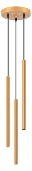 Lampada a sospensione ARCHE 3P oro 3xG9 8W acciaio 120x20x20cm Sollux Lighting