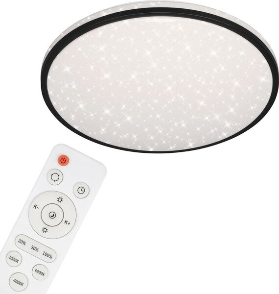 Briloner Skizo LED lampada da soffitto telecomando dimmerabile cielo stellato rotondo nero