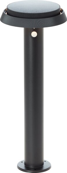 BRILLANTE battiscopa solare nero per esterni ALVERO | con rilevatore di movimento | 4W 500lm 3000K | metallo/plastica