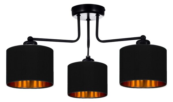 Lampada da soffitto nera lampada lampada velour vintage moderna E27 lampada di design a 3 luci N230-E3-S