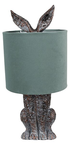 Clayre & Eef Lampada da tavolo Rabbit Ø 20x43 cm Marrone Verde Poliresina