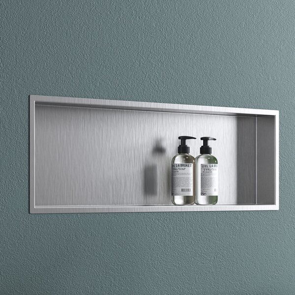 Doporro Nicchia Doccia a Parete 30x90x8.3cm, Nicchia Bagno Doccia a Muro a Incasso in Acciaio Inox, Argento