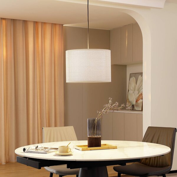 Lampada a sospensione Soula Lindby, dimmerabile, Crema / Ambra, Soggiorno / Sala da pranzo, Plastica, Campagna / Rustiche, Lampada a sospensione