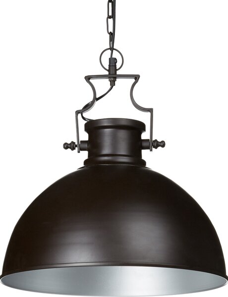 Lampada a sospensione Relaxdays in stile industriale, opaca, A x L x P: 146 x 40,5 x 40,5 cm, a forma di campana, metallo, attacco E27 fino a 40 W, marrone scuro