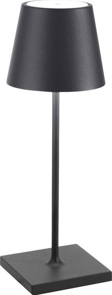Zafferano Lampada a led da tavolo Poldina Pro Mini Grigio Scuro ricaricabile e dimmerabile con batteria fino a 12 ore