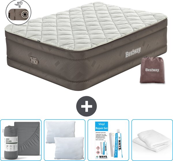 Materasso gonfiabile Bestway - 2 persone - 152 x 203 x 51 cm - Marrone - Accessori inclusi