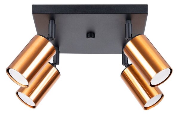 Lampada da soffitto WINX 4 nero/coop 4xGU10 10W acciaio 19x25x25cm Sollux Lighting