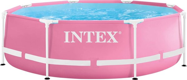 INTEX 28290ND - Piscina con struttura metallica rosa (244x76 cm) Piscina per bambini
