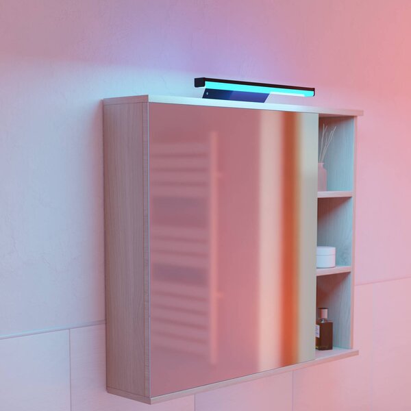 EGLO connect Luce per specchio a LED Smart Regello-Z, nero dimmerabile, Nero, Bagno, Alluminio, Moderno