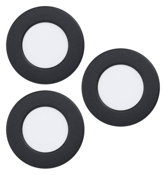 EGLO connect Luci LED da incasso Fueva 6-Z, nero, set 3 dimmerabile, Nero, Soggiorno / Sala da pranzo, Plastica, Moderno
