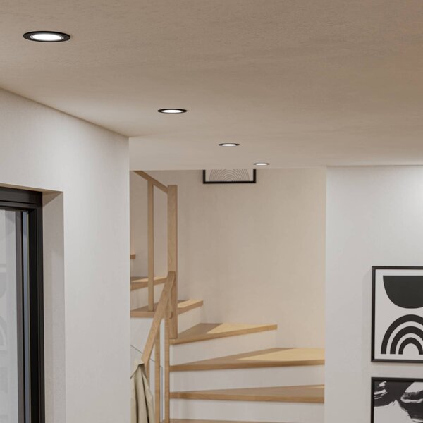 EGLO connect lampada LED Smart Carosso-Z, Ø 9 cm, nera dimmerabile, Nero, Soggiorno / Sala da pranzo, Alluminio, Moderno