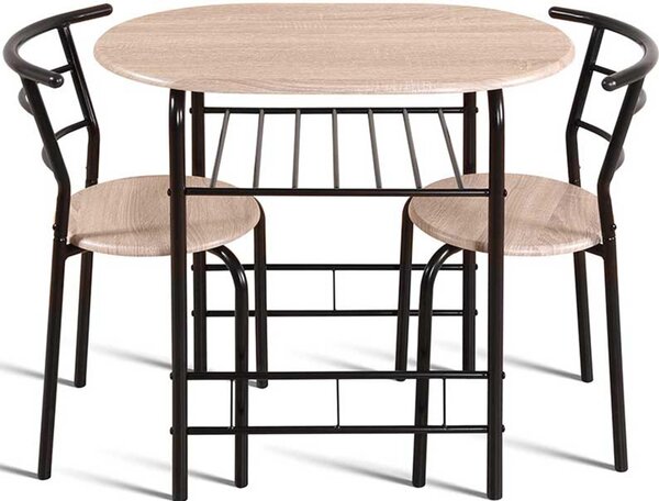Tavolo con 2 sedie Ada-sonoma in rovere/metallo nero