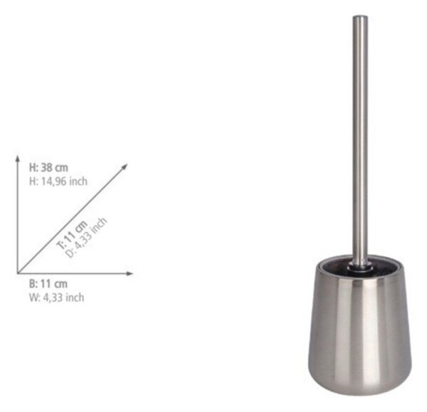 Scopino WC argentato in acciaio inox Solid – Wenko