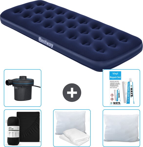 Materasso gonfiabile Bestway - 1 persona - 76 x 185 x 22 cm - Blu - Accessori inclusi