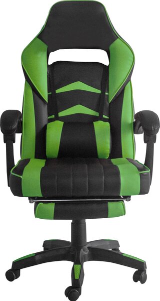 Sedia da ufficio Aga Nero - Verde con poggiapiedi